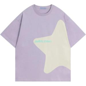 imageAelfric Eden Womens Vintage Color Blocking Tee Oversized Streerwear Star Graphic T Shirt Short Sleeve Summer TopsPurple