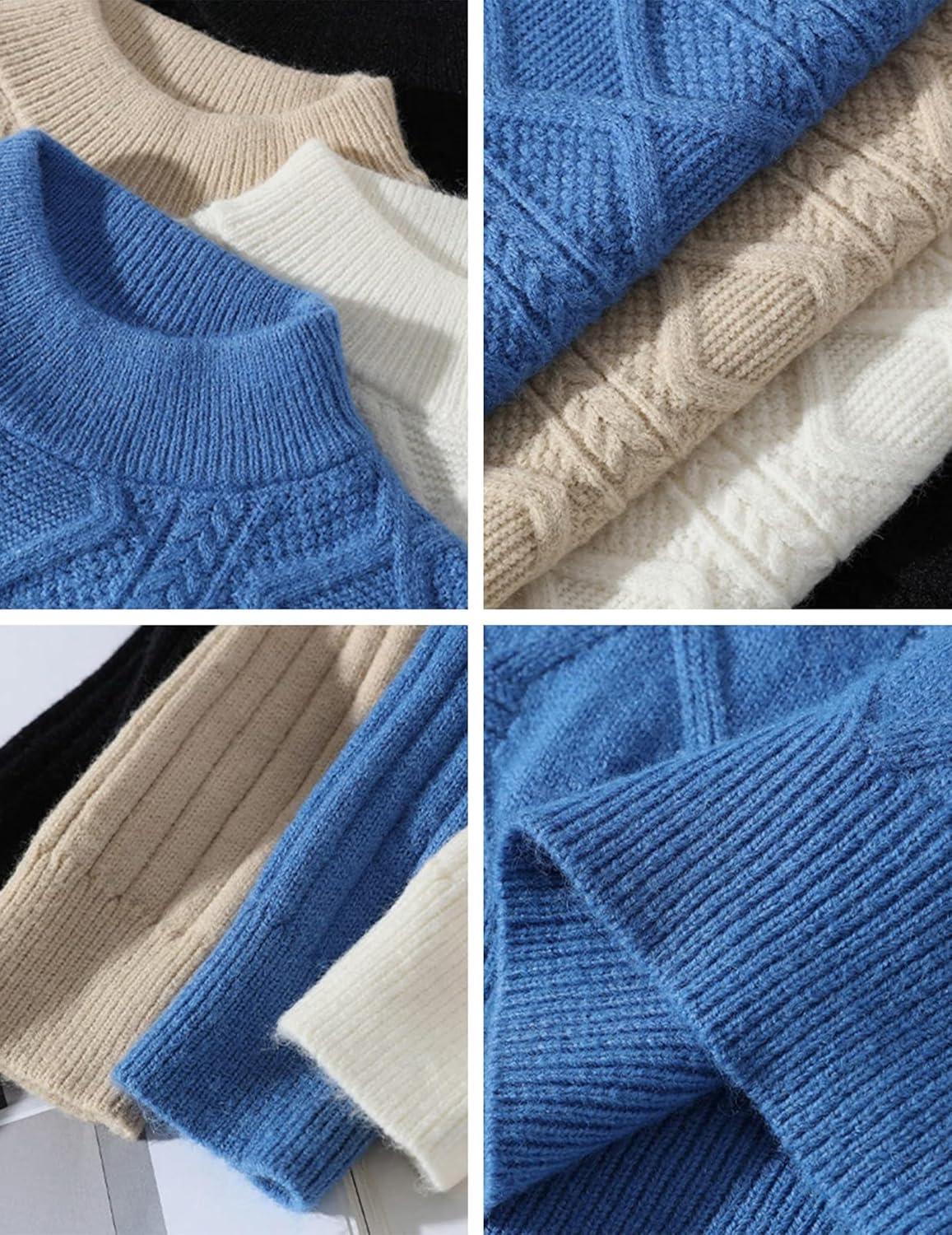 imageAelfric Eden Cable Knit Sweater Men Oversized Rory Gilmore Crewneck Knitted Sweater Pullover 2024 Vintage Fall Sweaters TopsB7white Cream