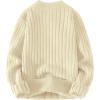 imageAelfric Eden Cable Knit Sweater Men Oversized Rory Gilmore Crewneck Knitted Sweater Pullover 2024 Vintage Fall Sweaters TopsB7white Cream