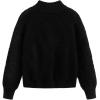 imageAelfric Eden Womens Oversized Cable Knit Chunky Sweater Mock Neck Long Sleeve Heart Knit Pullover Sweater 2025 Fall OutfitBlack