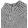 imageAelfric Eden Womens Oversized Cable Knit Chunky Sweater Mock Neck Long Sleeve Heart Knit Pullover Sweater 2025 Fall OutfitGray