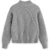 imageAelfric Eden Womens Oversized Cable Knit Chunky Sweater Mock Neck Long Sleeve Heart Knit Pullover Sweater 2025 Fall OutfitGray