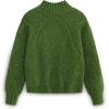 imageAelfric Eden Womens Oversized Cable Knit Chunky Sweater Mock Neck Long Sleeve Heart Knit Pullover Sweater 2025 Fall OutfitGreen
