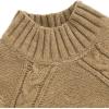 imageAelfric Eden Womens Oversized Cable Knit Chunky Sweater Mock Neck Long Sleeve Heart Knit Pullover Sweater 2025 Fall OutfitKhaki