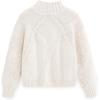 imageAelfric Eden Womens Oversized Cable Knit Chunky Sweater Mock Neck Long Sleeve Heart Knit Pullover Sweater 2025 Fall OutfitWhite