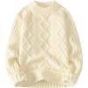 imageAelfric Eden Cable Knit Sweater Men Oversized Rory Gilmore Crewneck Knitted Sweater Pullover 2024 Vintage Fall Sweaters TopsB7white Cream