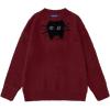 imageAelfric Eden Sweaters Cute Black Cat Sweater Soft Warm Knitted Graphic Pullover Casual Long Sleeve Trendy TopsRed