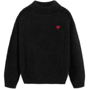 imageAelfric Eden Fuzzy Soft Sweaters Mohair Oversized Solid Sweaters Crewneck Knit Casual Pullover 2025 Trendy OutfitsBlack