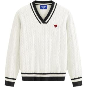 imageAelfric Eden Womens Oversized Cable Knit V Neck Sweaters Oversized Pullover 2025 Fall Fashion OutfitsWhite