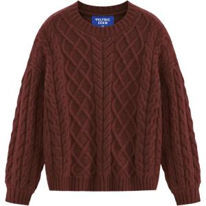 imageAelfric Eden Womens Oversized Sweaters 2025 Cable Knit Chunky Sweater Lantern Sleeve Crewneck Pullover Loose Outfits