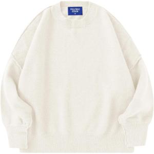 imageAelfric Eden Womens Sweaters Oversized Crewneck Fall Sweater Casual Batwing Ribbed Knit Side Slit Pullover TopsBeige