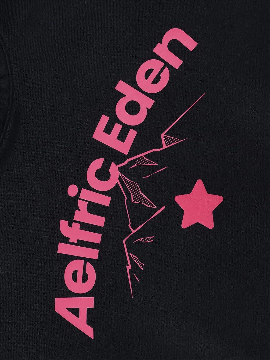 imageAelfric Eden Womens Oversized Hoodies Star Graphic Print Hooded Sweatshirts Long Sleeve Y2k Streetwear Fall Outfits 2025Black
