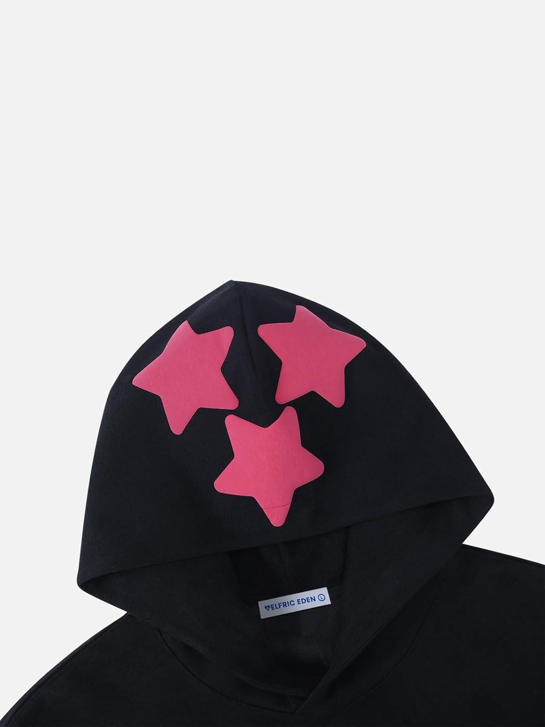 imageAelfric Eden Womens Oversized Hoodies Star Graphic Print Hooded Sweatshirts Long Sleeve Y2k Streetwear Fall Outfits 2025Black