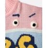 imageAelfric Eden Cute Sweaters Color Blocking Stripe Sweater Cartoon Letters Pullover Casual Soft Long Sleeve Tops OutfitsBlue