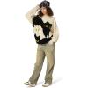 imageAelfric Eden Womens Pullover Sweater Color Blocking Cat Graphic Sweater Casual Soft Warm Fall Winter Knitted TopsApricot