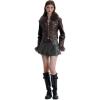imageAelfric Eden Womens Leather Jacket Zipper Fashion Vintage Furry Paneled Faux Leather CoatCoffee