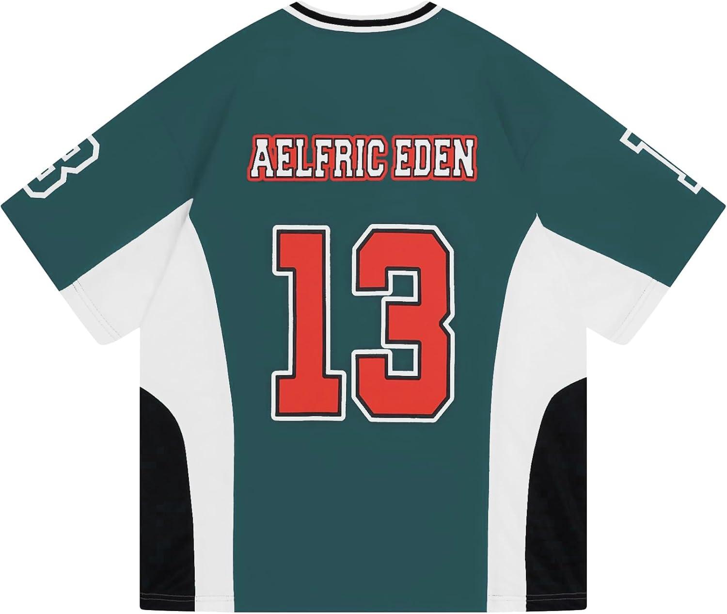image:imageAelfric Eden Jersey Shirts Color Blocking VNeck Tee Oversized Vintage T Shirt Short Sleeve Casual Summer TopsGreen