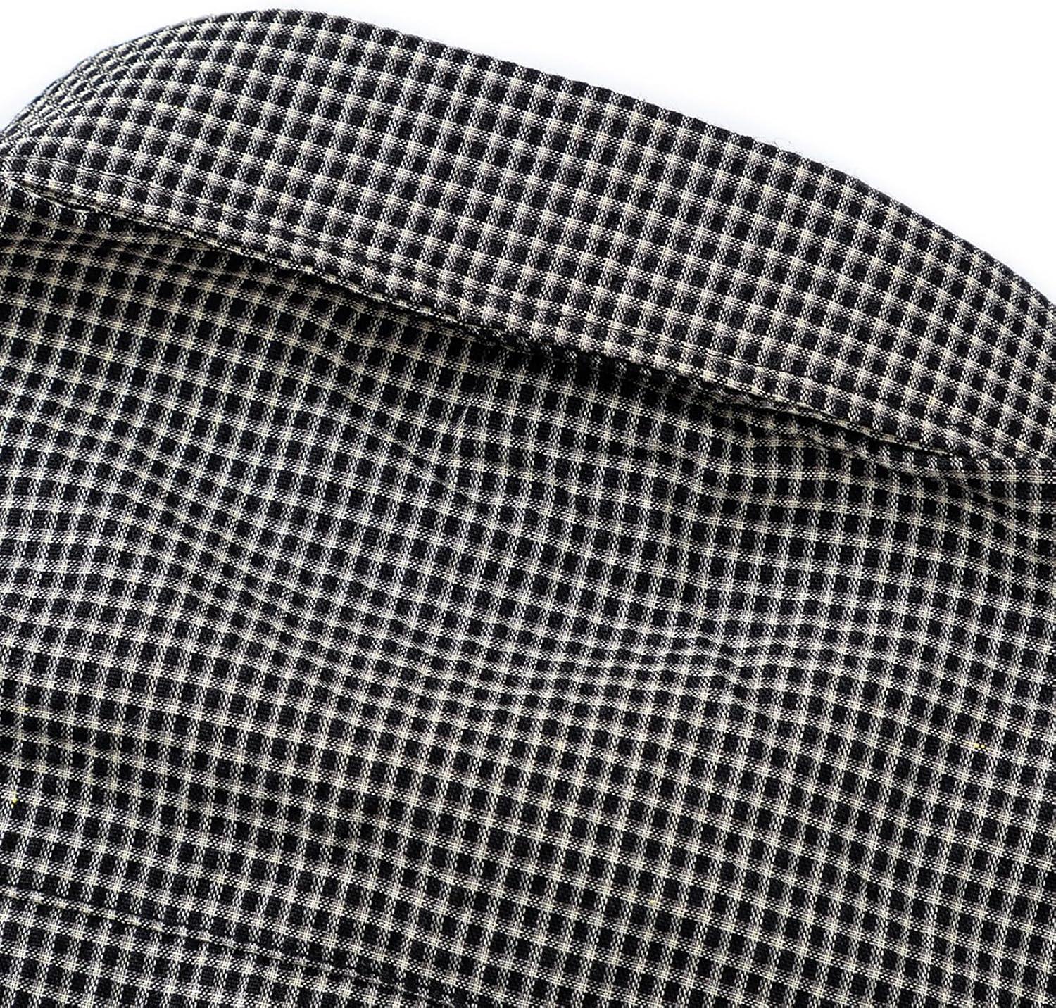 image:imageAelfric Eden Mens Button Down Plaid Shirts Short Sleeve Oversized Polo Tee Vintage T ShirtsBlack