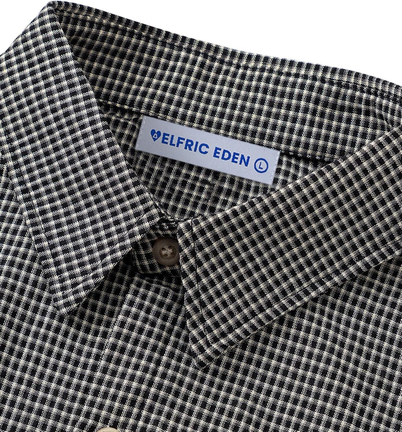 image:imageAelfric Eden Mens Button Down Plaid Shirts Short Sleeve Oversized Polo Tee Vintage T ShirtsBlack