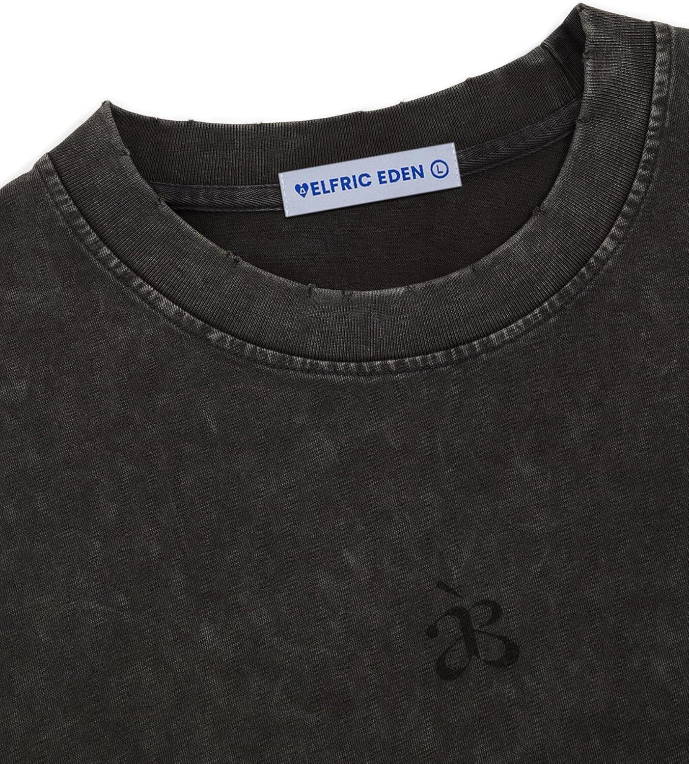 image:imageAelfric Eden Mens Oversized T Shirt Heavyweight Cotton Shirts Washed Vintage Tees Short Sleeve TopsBlack