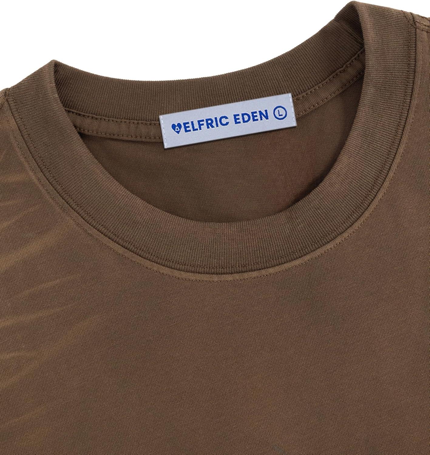 image:imageAelfric Eden Mens Oversized TShirt Unisex Gradient Washed Tee Vintage Cotton Short Sleeve Summer StreetwearBrown