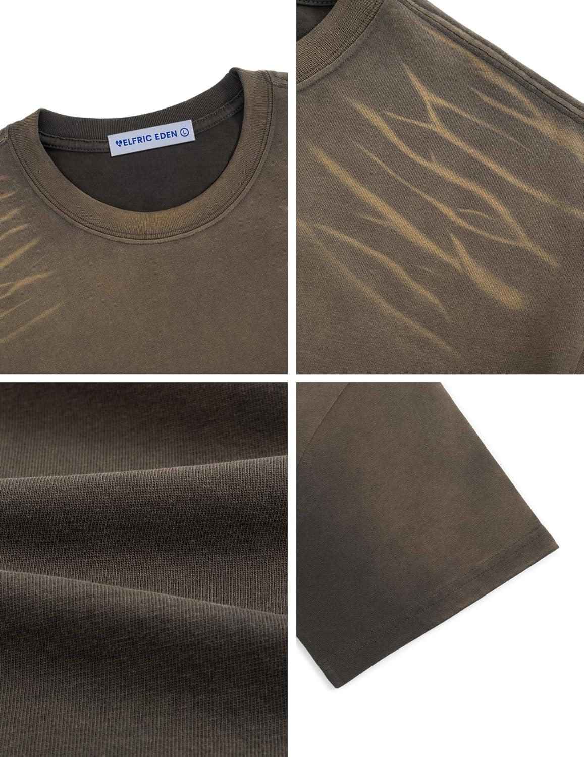 image:imageAelfric Eden Mens Oversized TShirt Unisex Gradient Washed Tee Vintage Cotton Short Sleeve Summer StreetwearDark Grey