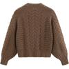 image:imageAelfric Eden Chunky Cardigan Sweaters for Women Oversized Cable Knit Open Front Cardigans Long Sleeve Crewneck Trendy OutfitsBrown