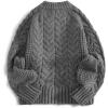 image:imageAelfric Eden Chunky Cardigan Sweaters for Women Oversized Cable Knit Open Front Cardigans Long Sleeve Crewneck Trendy OutfitsGrey