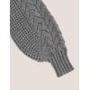 image:imageAelfric Eden Chunky Cardigan Sweaters for Women Oversized Cable Knit Open Front Cardigans Long Sleeve Crewneck Trendy OutfitsGrey