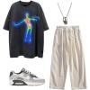 image:imageAelfric Eden Graphic Washed TShirts for Men Oversized Short Sleeve Tee Unisex Casual Streetwear Tops01black