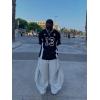 image:imageAelfric Eden Jersey Shirts Color Blocking VNeck Tee Oversized Vintage T Shirt Short Sleeve Casual Summer TopsBlack