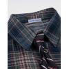 image:imageAelfric Eden Mens Button Down Shirts Number Print Plaid Necktie Short Sleeve Shirt Casual Summer ShirtsBlue