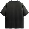 image:imageAelfric Eden Mens Oversized TShirt Unisex Gradient Washed Tee Vintage Cotton Short Sleeve Summer StreetwearBlack