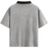 image:imageAelfric Eden Mens Oversized Washed Polo T Shirts Heavyweight Vintage Cotton Tees Short Sleeve Tops UnisexLight Grey