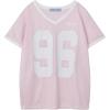 image:imageAelfric Eden Womens Jersey Tshirts Letter Printed Tees V Neck Mesh Short Sleeve Y2k Summer Casual Tops Clothes01 Pink