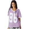 image:imageAelfric Eden Womens Jersey Tshirts Letter Printed Tees V Neck Mesh Short Sleeve Y2k Summer Casual Tops ClothesPurple
