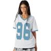 image:imageAelfric Eden Womens Jersey Tshirts Letter Printed Tees V Neck Mesh Short Sleeve Y2k Summer Casual Tops ClothesWhite Blue