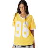 image:imageAelfric Eden Womens Jersey Tshirts Letter Printed Tees V Neck Mesh Short Sleeve Y2k Summer Casual Tops ClothesYellow