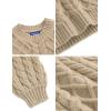 image:imageAelfric Eden Womens Oversized Sweaters 2025 Cable Knit Chunky Sweater Lantern Sleeve Crewneck Pullover Loose OutfitsBeige