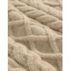 image:imageAelfric Eden Womens Oversized Sweaters 2025 Cable Knit Chunky Sweater Lantern Sleeve Crewneck Pullover Loose OutfitsBeige