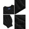 image:imageAelfric Eden Womens Oversized Sweaters 2025 Cable Knit Chunky Sweater Lantern Sleeve Crewneck Pullover Loose OutfitsBlack