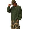 image:imageAelfric Eden Womens Oversized Sweaters 2025 Cable Knit Chunky Sweater Lantern Sleeve Crewneck Pullover Loose OutfitsGreen