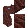 image:imageAelfric Eden Womens Oversized Sweaters 2025 Cable Knit Chunky Sweater Lantern Sleeve Crewneck Pullover Loose OutfitsRed