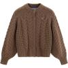 image:imageAelfric Eden Chunky Cardigan Sweaters for Women Oversized Cable Knit Open Front Cardigans Long Sleeve Crewneck Trendy OutfitsBrown