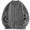 image:imageAelfric Eden Chunky Cardigan Sweaters for Women Oversized Cable Knit Open Front Cardigans Long Sleeve Crewneck Trendy OutfitsGrey