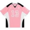 image:imageAelfric Eden Jersey Shirts Color Blocking VNeck Tee Oversized Vintage T Shirt Short Sleeve Casual Summer TopsPink