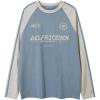 image:imageAelfric Eden Long Sleeve Shirts Color Block Print Tops Crewneck Oversized Y2k Streetwear Sweatshirts 2025 Trendy TopsBlue