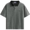 image:imageAelfric Eden Mens Oversized Washed Polo T Shirts Heavyweight Vintage Cotton Tees Short Sleeve Tops UnisexDark Grey
