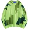 image:imageAelfric Eden Mens Sweater Camouflage Color Blocking Printed Casual Oversized Sweater PulloverGreen