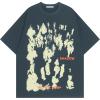 image:imageAelfric Eden Oversized Graphic Tees Unisex Graffiti Print Shirts Inkjet Tee TopDark Blue